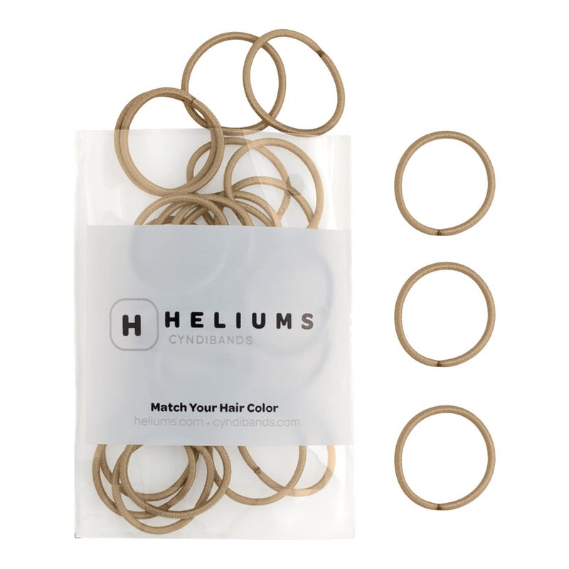 Heliums Small Hair Ties - Sandy Blonde - No Damage Mini 1 Inch Reusable 2mm Elastics for Thin Hair and Kids, Neutral Ponytail Holders - 48 Count - Image 1